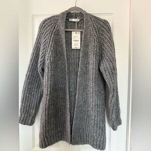 Zara Gray Knit Women's Cardigan